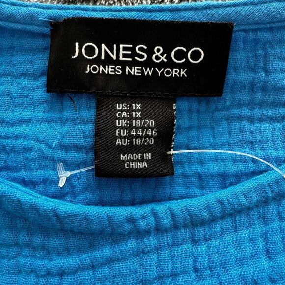 Jones & Co. - NWOT Cotton Gauze Summer Blouse size XL - Picture 7 of 10